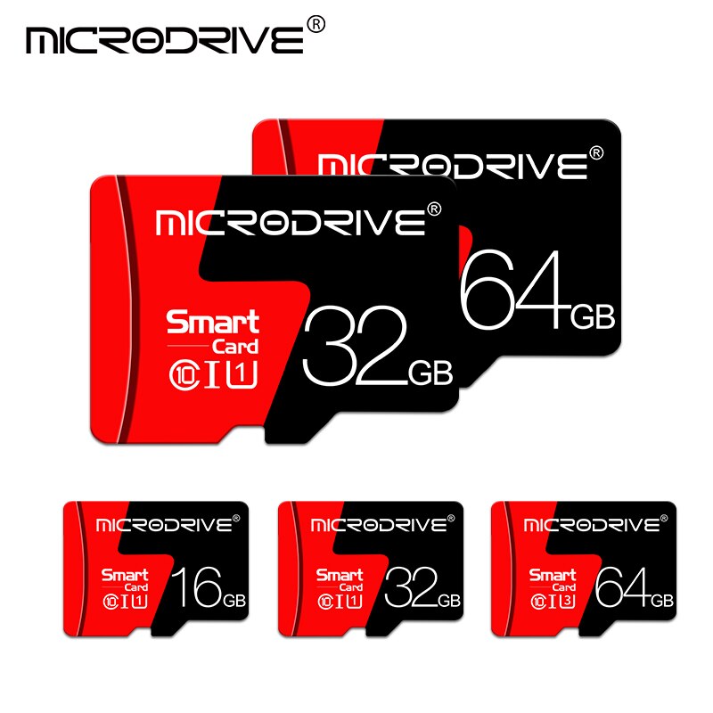 어댑터가 있는 미니 SD TF 카드, 카메라 폰용 메모리 카드, 32GB Class10 고속 전송, 64GB, 128GB, 256GB, 16GB